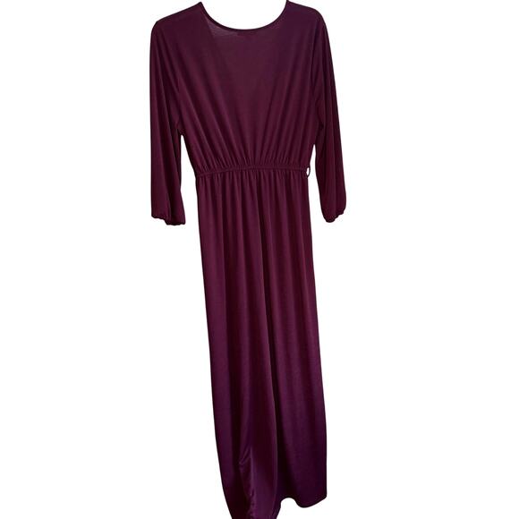 Iris Maroon Red Maxi Semi-Formal Long Dress Size 1X Maxi V-Neck Stretch XL - Picture 8 of 9
